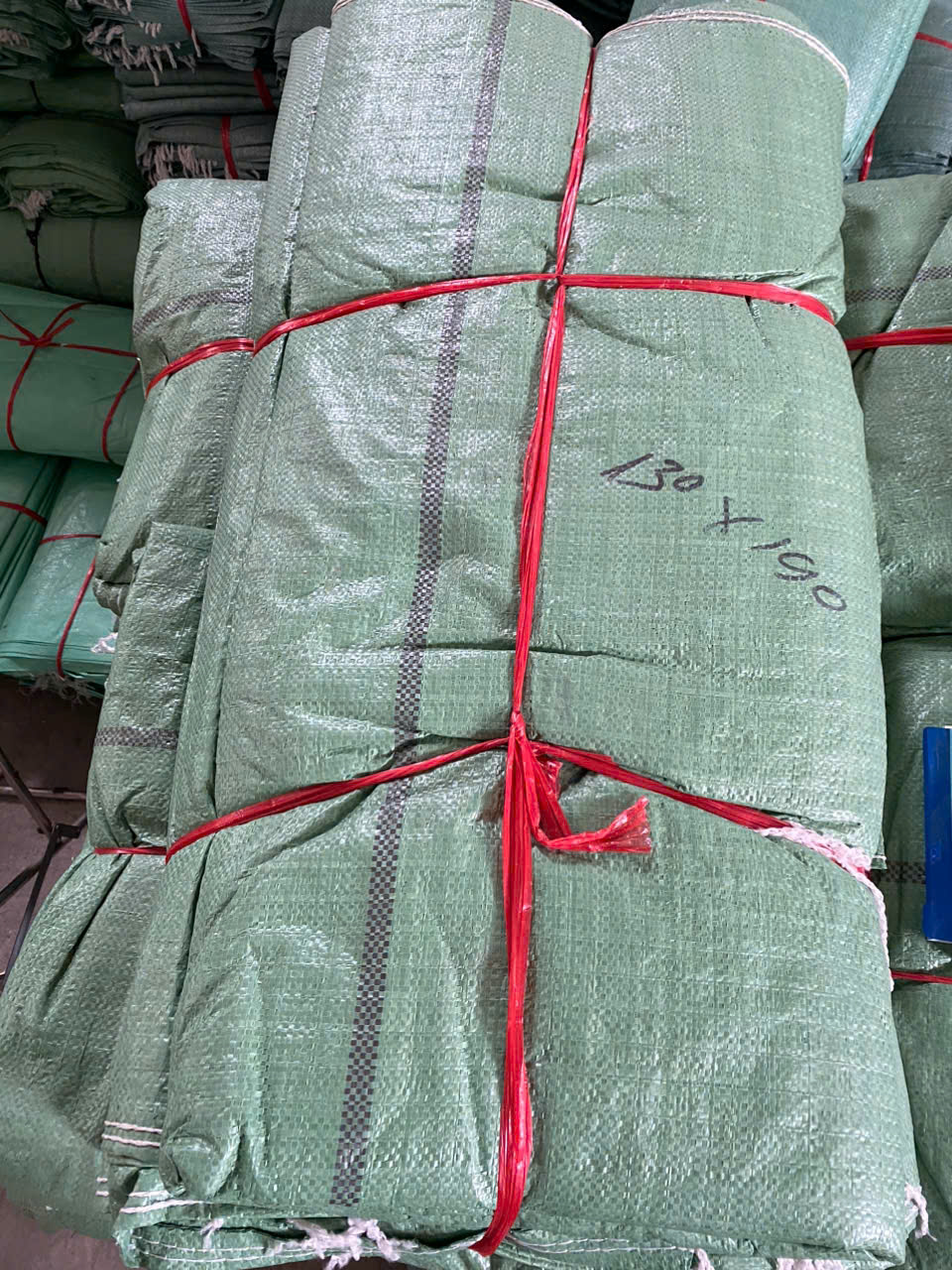 Bao tải xanh dày, viền miệng (KT lớn)